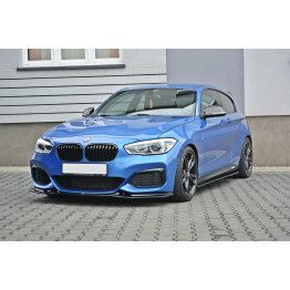 Накладка сплиттер на передний бампер Вариант 3 на BMW 1 F20 M-Power рестайл